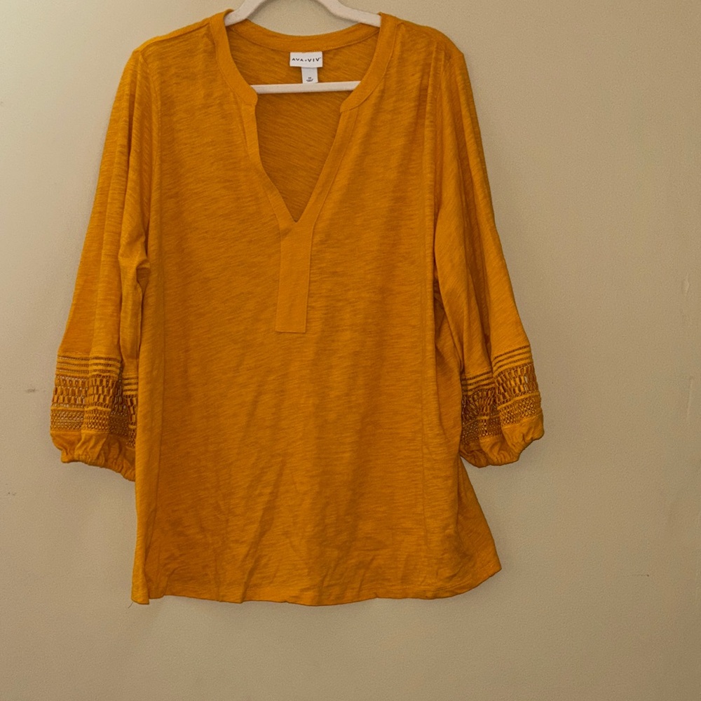 AVA & VIV Golden Tunic Top Size 1X